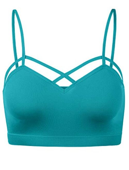 HATOPANTS Womens Camisole Sleeveless Seamless Strappy Bralette Tops Bustier Crop Top