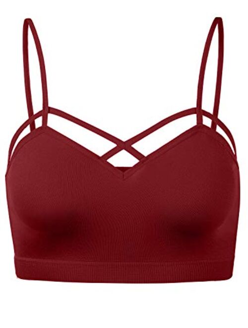 HATOPANTS Womens Camisole Sleeveless Seamless Strappy Bralette Tops Bustier Crop Top