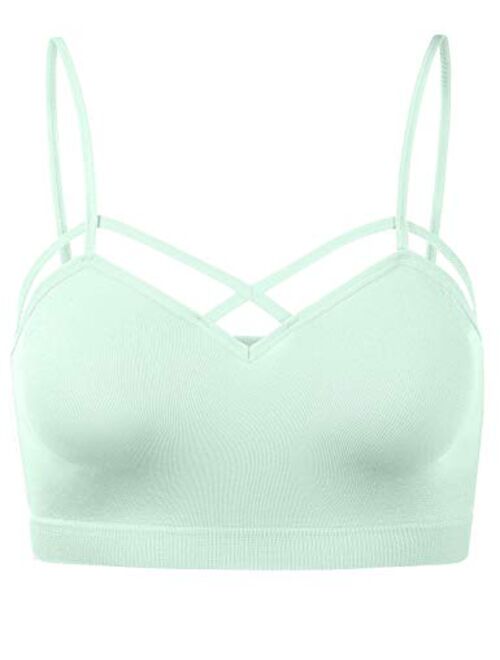 HATOPANTS Womens Camisole Sleeveless Seamless Strappy Bralette Tops Bustier Crop Top