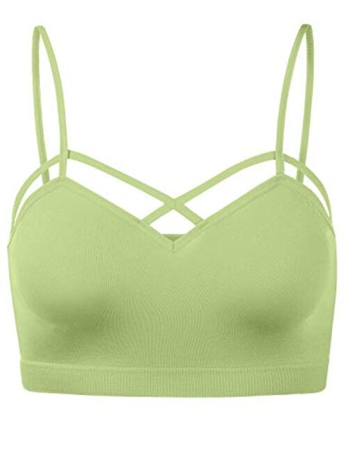 HATOPANTS Womens Camisole Sleeveless Seamless Strappy Bralette Tops Bustier Crop Top