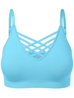 Women's Workout Seamless Strappy Bralette Exercise Adjustable Straps Tops