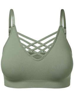 Women's Workout Seamless Strappy Bralette Exercise Adjustable Straps Tops