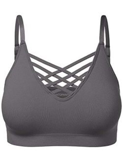Women's Workout Seamless Strappy Bralette Exercise Adjustable Straps Tops