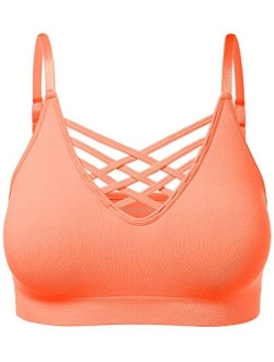 Women's Workout Seamless Strappy Bralette Exercise Adjustable Straps Tops