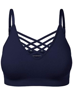 Women's Workout Seamless Strappy Bralette Exercise Adjustable Straps Tops