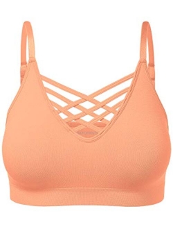 Women's Workout Seamless Strappy Bralette Exercise Adjustable Straps Tops