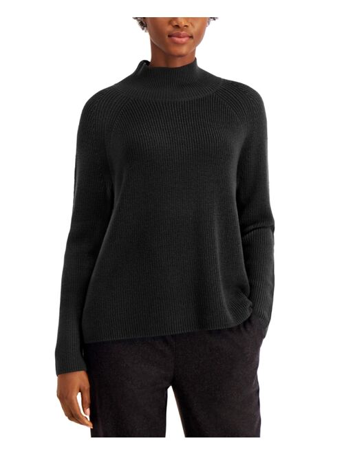 Eileen Fisher Solid Raglan Turtleneck Top