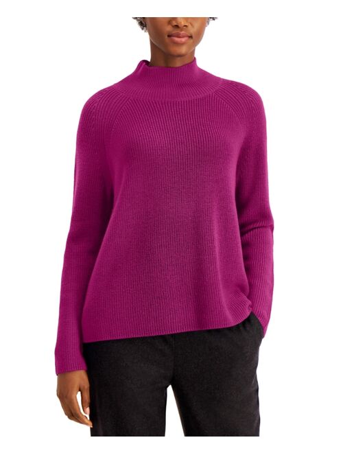 Eileen Fisher Solid Raglan Turtleneck Top