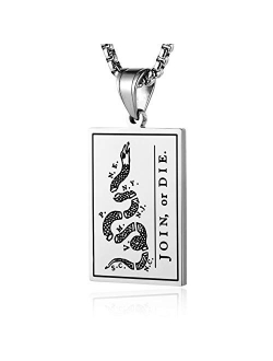 American Flag Patriotic Cross Dog Tag Religious Faith Jewelry Pendant Necklace