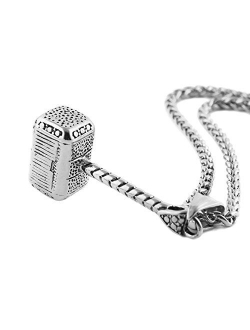 Thor Hammer Stainless Steel Necklace For Men and Women Hammer Pendant Necklace 22 2 Inch Chain