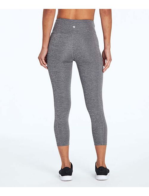 Heather Charcoal 22'' Pocket High-Rise Capri Leggings - Women