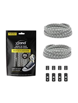 Xpand No Tie Shoelaces System with Elastic Laces - One Size Fits All Adult and Kids Shoes