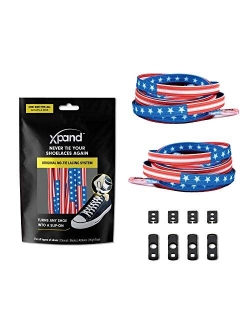 Xpand No Tie Shoelaces System with Elastic Laces - One Size Fits All Adult and Kids Shoes