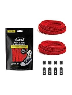 Xpand No Tie Shoelaces System with Elastic Laces - One Size Fits All Adult and Kids Shoes