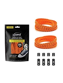 Xpand No Tie Shoelaces System with Elastic Laces - One Size Fits All Adult and Kids Shoes