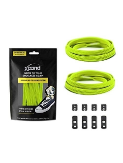 Xpand No Tie Shoelaces System with Elastic Laces - One Size Fits All Adult and Kids Shoes