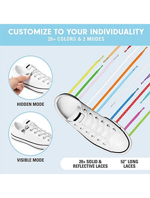 Xpand No Tie Shoelaces System with Elastic Laces - One Size Fits All Adult and Kids Shoes