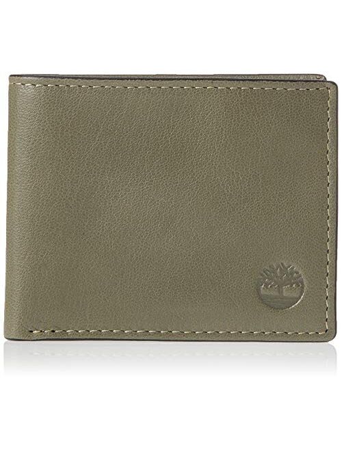 Timberland Men's Leather Wallet with Attached Flip Pocket