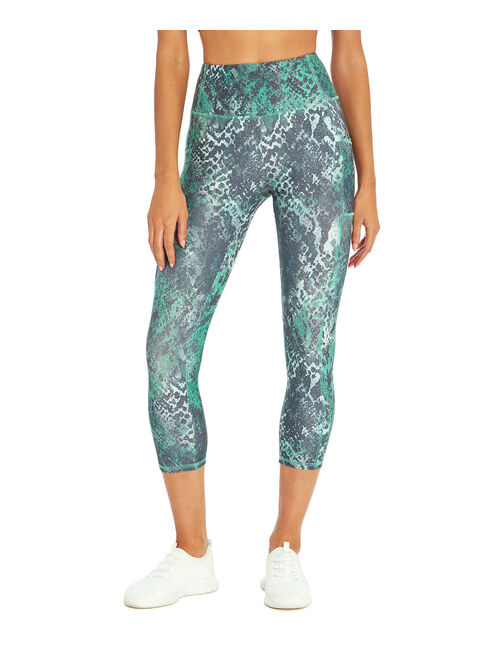 Jade Cream Snakeskin 22'' Brittany Capri Leggings - Women