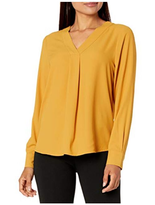 Amazon Brand - Lark & Ro Women's Long Sleeve V-Neck Pull Over Tunic Top