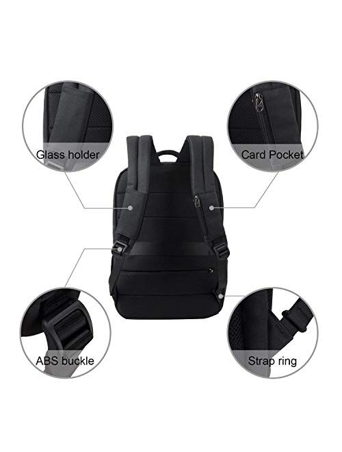 KOPACK Business Laptop Backpack Side Load Computer Travel Backpack Usb Port Water Resistant 15.6 Inch Black