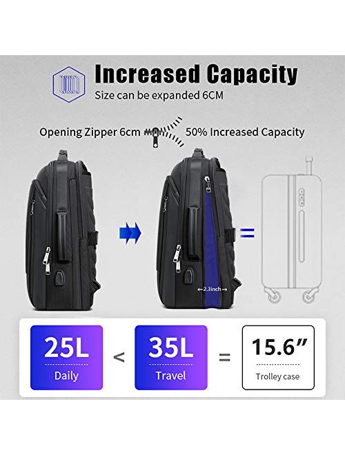 BOPAI Travel Backpack for Men Business Laptop Backpack 15.6 inch Smart Rucksack Anti Theft Backpack Large Capacity Multi-Function Backpack Office Black