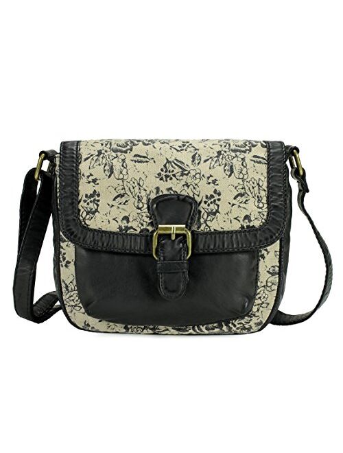 Scarleton Small Fabric Crossbody Shoulder Bag for Women, Ultra Soft Washed Vegan Leather, H1914