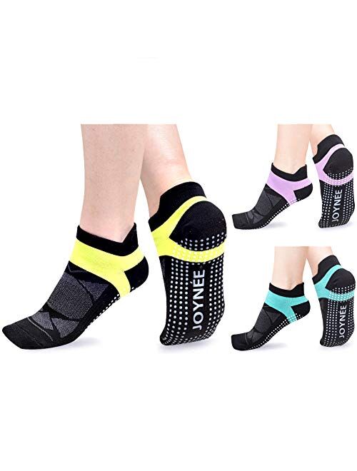 JOYNEE JOYNÉE Non-Slip Yoga Socks for Women with Grips,Ideal for Pilates,Barre,Dance,Hospital,Fitness 3 Pairs