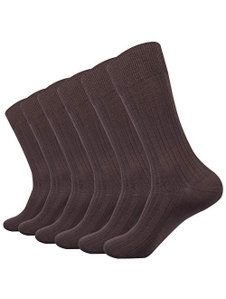 JOYNE Mens Crew Dress Socks 4 Pack Patterned Cotton for Casual,Business