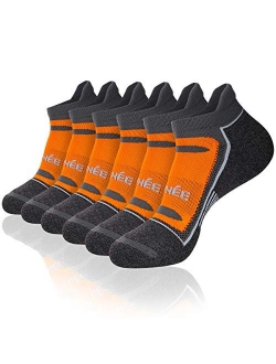 JOYNE 6 Pack Mens Athletic Low Cut Tab Socks Sports Ankle Socks for Running,Workout,Training