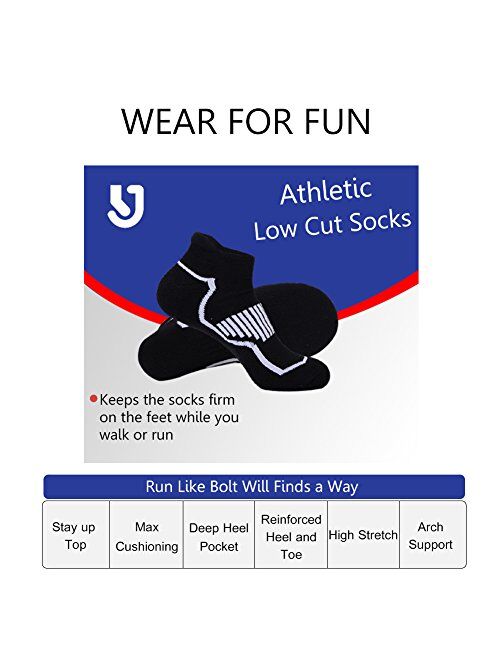 JOYNEE JOYNÉE Mens Ankle Athletic Low Cut Socks With Comfort Cushion for Running Tab Sock 6Pack