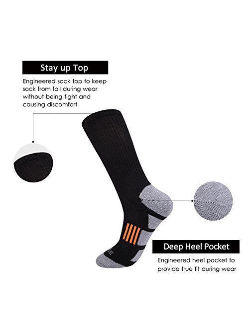 JOYNEE JOYNÉE Mens 6 Pack Athletic Cushion Crew Socks Performance Running Socks