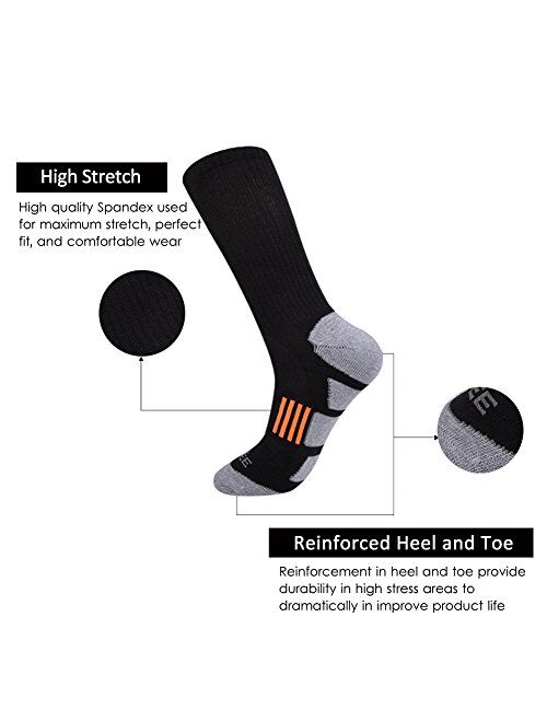 JOYNEE JOYNÉE Mens 6 Pack Athletic Cushion Crew Socks Performance Running Socks