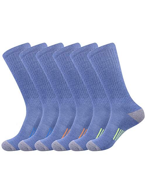 JOYNEE Mens Athletic Crew Socks for Men Cushion Casual Sports Workout Sock 6 Pack