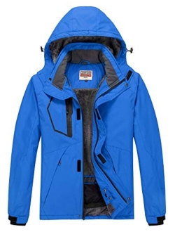 WULFUL Men's Waterproof Ski Jacket Warm Winter Snow Coat Mountain Windbreaker Hooded Raincoat