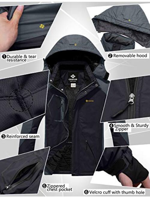 GEMYSE Men's Mountain Waterproof Ski Snow Jacket Winter Windproof Rain Jacket