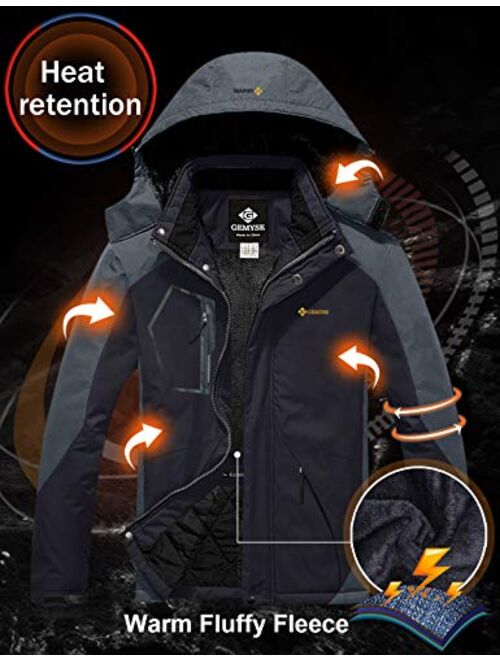 GEMYSE Men's Mountain Waterproof Ski Snow Jacket Winter Windproof Rain Jacket