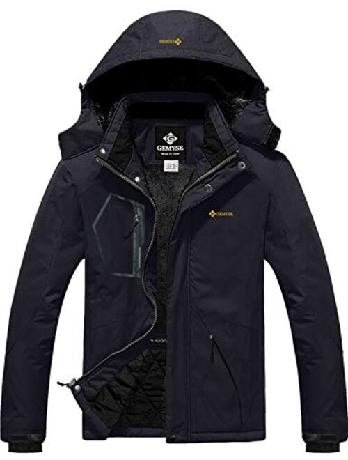 GEMYSE Men's Mountain Waterproof Ski Snow Jacket Winter Windproof Rain Jacket