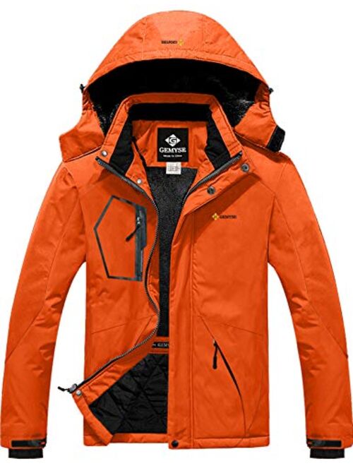 GEMYSE Men's Mountain Waterproof Ski Snow Jacket Winter Windproof Rain Jacket