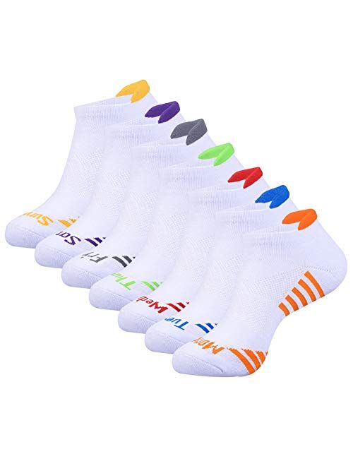 JOYNEE JOYNÉE Mens Ankle Athletic Socks Low Cut Week Socks for Sports Running 7 Pack