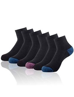 Ankle Socks Women Low Cut Athletic Running with Cushion for Sports and Casual Use 6-Pairs Pack