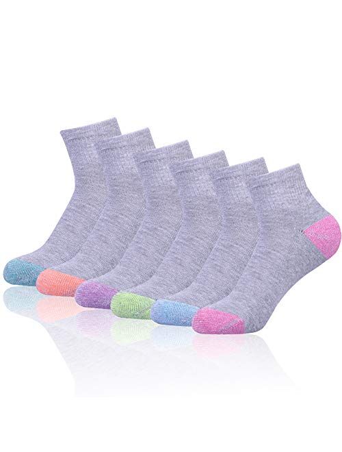 JOYNEE Ankle Socks Women Low Cut Athletic Running with Cushion for Sports and Casual Use 6-Pairs Pack