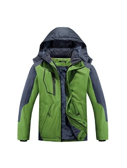 FTIMILD Mens Winter Coat, Waterproof Ski Jacket Winter Windproof Rain Jacket Warm Snow Coats