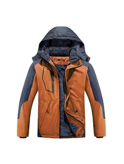 FTIMILD Mens Winter Coat, Waterproof Ski Jacket Winter Windproof Rain Jacket Warm Snow Coats