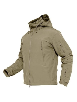 Men's Tactical Jacket Winter Snow Ski Jacket Water Resistant Softshell Fleece Lined Winter Coats Multi-Pockets