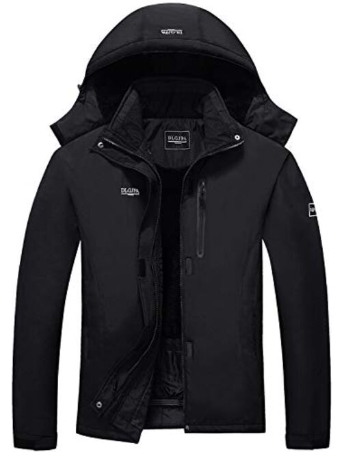 DLGJPA Men's Mountain Waterproof Ski Jacket Hooded Windbreakers Windproof Raincoat Winter Warm Snow Coat