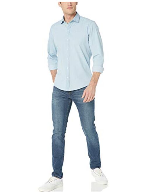 Amazon Brand - Buttoned Down Men's Slim Fit Indigo Denim Cotton Sport Shirt