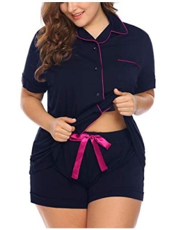 Women's Plus Size Sleepwear Short Sleeve Pajama Set with Pj Shorts 16W-24W