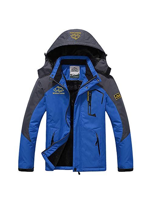 Men's Ski Jacket Warm Winter Jacket Windproof Snow Coat Waterproof Rain Jacket for Hiking Camping Outwear