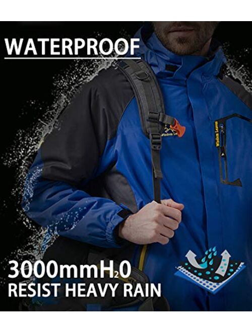 Men's Ski Jacket Warm Winter Jacket Windproof Snow Coat Waterproof Rain Jacket for Hiking Camping Outwear